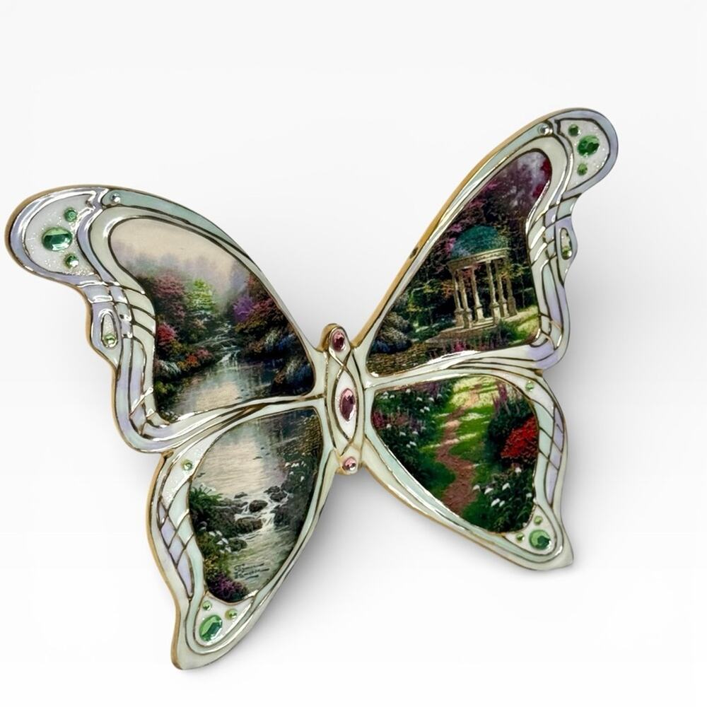 Thomas Kinkade Porcelain Butterfly Garden of Prayer On Wings of Beauty 1st Issue - Picture 8 of 8